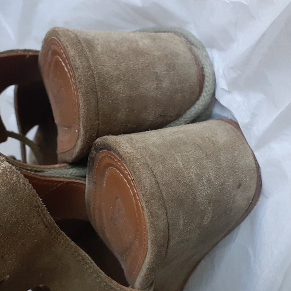 Chloe Suede Gladiator Wedge Sandals Shoes Open Toe EU 35 / US 5 - Picture 5 of 9